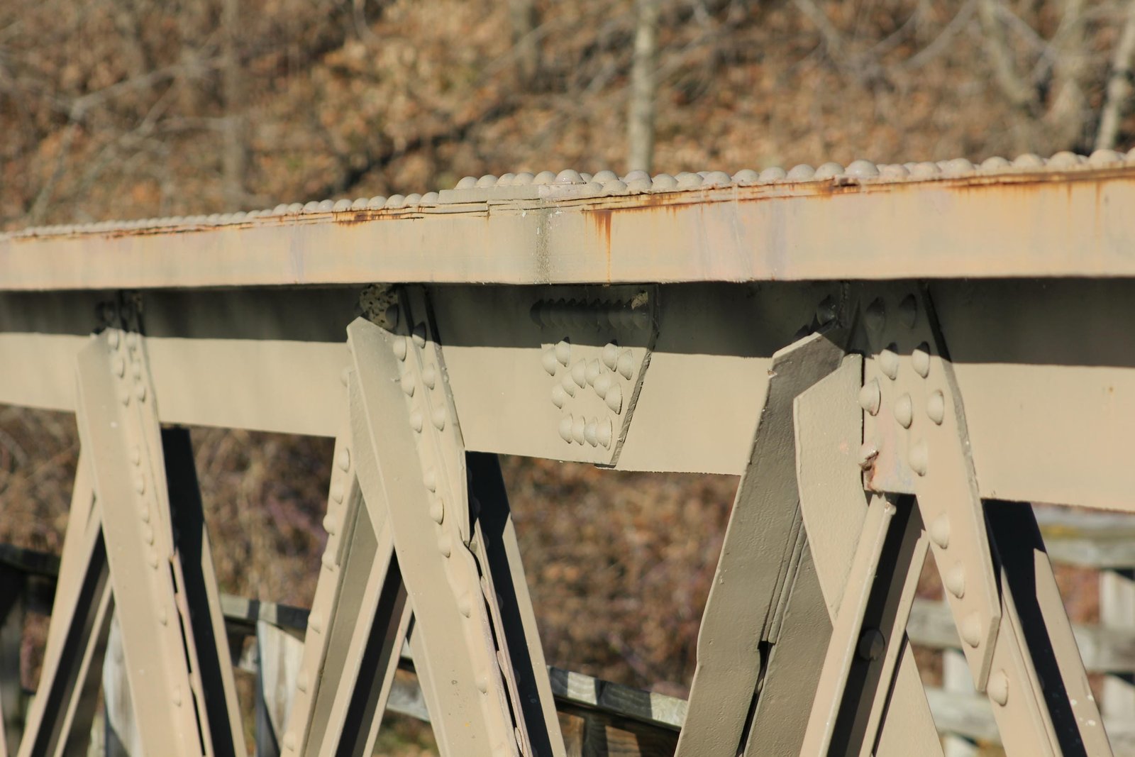 Top chord, pony truss span